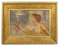 English Oil Painting of Lady with Urn - 4516371