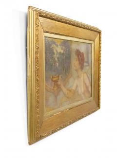 English Oil Painting of Lady with Urn - 4516372