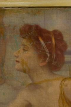 English Oil Painting of Lady with Urn - 4516373