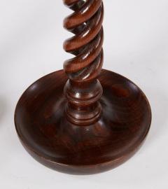 English Open Twist Oak Candlesticks - 4575728
