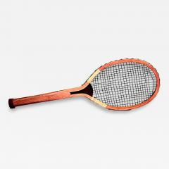 English Oversized Wooden Tennis Racket Wall Plaque - 4650941