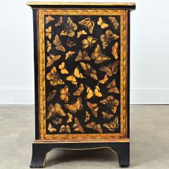 English Painted Pine Chest of Drawers with Moth Decoupage - 4798458