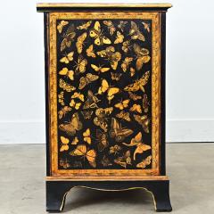 English Painted Pine Chest of Drawers with Moth Decoupage - 4798480