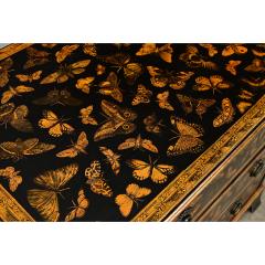 English Painted Pine Chest of Drawers with Moth Decoupage - 4798486