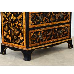 English Painted Pine Chest of Drawers with Moth Decoupage - 4798490