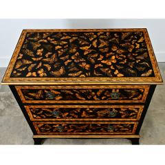 English Painted Pine Chest of Drawers with Moth Decoupage - 4798497