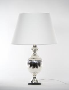 English Pair Mid 20th Century Silver Plate Table Lamp - 3121427