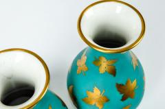 English Pair Porcelain Turquoise Vases - 400588