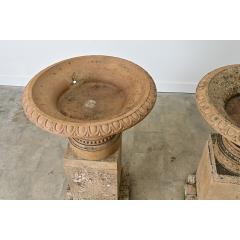 English Pair of 19th Century Carved Stone Garden Urns - 4549993