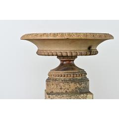 English Pair of 19th Century Carved Stone Garden Urns - 4549998