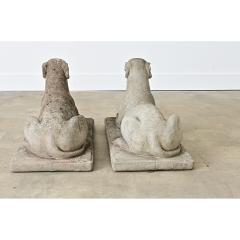 English Pair of Cast Stone Whippet Garden Statues - 4549934