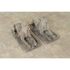 English Pair of Cast Stone Whippet Garden Statues - 4549952