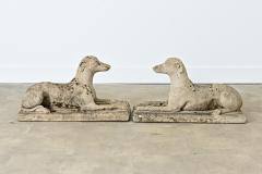 English Pair of Cast Stone Whippet Garden Statues - 4549942