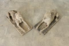 English Pair of Cast Stone Whippet Garden Statues - 4549947