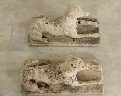 English Pair of Cast Stone Whippet Garden Statues - 4549974