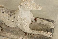 English Pair of Cast Stone Whippet Garden Statues - 4549983
