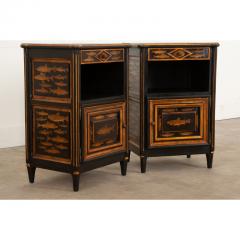 English Pair of Decoupage Bedside Cabinets - 3164243