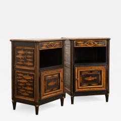 English Pair of Decoupage Bedside Cabinets - 3192185