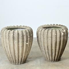 English Pair of Fluted Stone Planters - 4798674