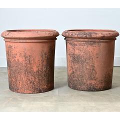 English Pair of Large 20th Century Terracotta Planters - 4798676