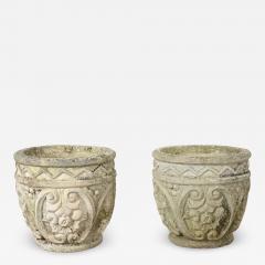 English Pair of Reconstituted Stone Planters - 3841305