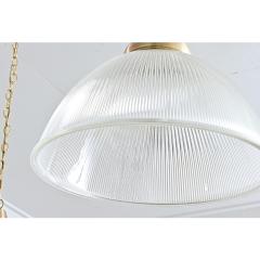 English Pair of Vintage Industrial Holophane Glass Pendants - 4558227
