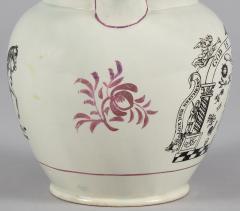 English Pearlware Pink Lustre Masonic Jug - 3087952