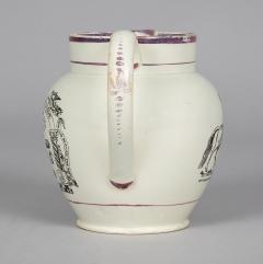 English Pearlware Pink Lustre Masonic Jug - 3087958