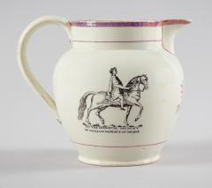 English Pearlware Pink Lustre Masonic Jug - 3087959