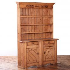 English Pine Stepback Dresser Bookcase One Piece 19th C  - 4610567