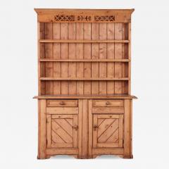 English Pine Stepback Dresser Bookcase One Piece 19th C  - 4614396