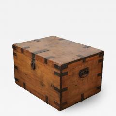 English Pine Trunk with Metal Banding - 1532444