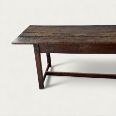 English Plank Top Rustic Oak Dining Table Early 18th Century - 4612971