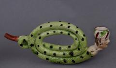 English Pottery Coiled Snake Pipe Circa 1810 - 109574