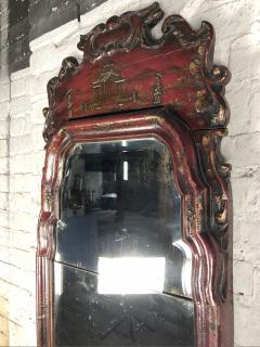 English Queen Anne Early 18th Century Red Chinoiserie Lacquer Mirror - 2018047