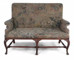 English Queen Anne Needlepoint Tapestry and Walnut Settee - 2801414