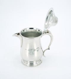 English Queen Anne Silver Plate Covered Footed Tankard - 3439582