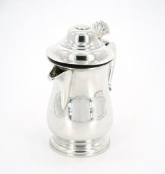 English Queen Anne Silver Plate Covered Footed Tankard - 3439586