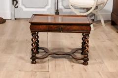 English Queen Anne Style 1910 Burl Walnut Coffee Table with Bookmatched Tray Top - 3602038