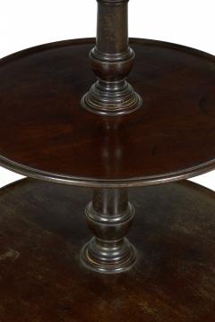 English Queen Anne Style Circular Mahogany 3 Tier Table - 3172830
