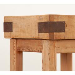 English Raw Pine Chopping Block Table - 2920086