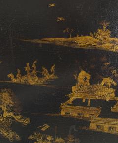 English Regency Black Lacquered Chinoiserie End Tables - 1437783