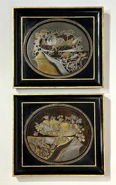 English Regency Boulle Work Inlaid Still Life Pictures Pair circa 1815 - 3890303