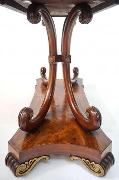 English Regency Brass Inlaid Mahogany Fold Over Top Console Table circa 1815 - 4021374