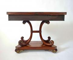 English Regency Brass Inlaid Mahogany Fold Over Top Console Table circa 1815 - 4021375