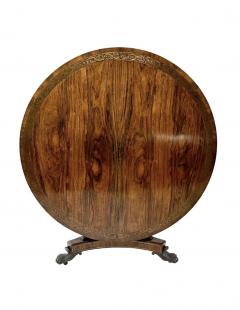 English Regency Brass Inlaid Rosewood Tilt Top Center Table - 2587396