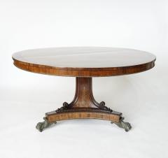 English Regency Brass Inlaid Rosewood Tilt Top Center Table - 2587400