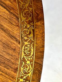 English Regency Brass Inlaid Rosewood Tilt Top Center Table - 2587402