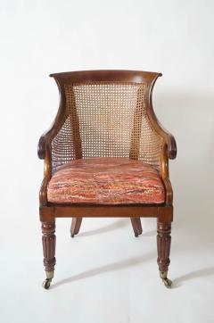 English Regency Caned Mahogany Armchair or Bergere circa 1830 - 3817121