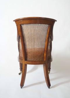 English Regency Caned Mahogany Armchair or Bergere circa 1830 - 3817125